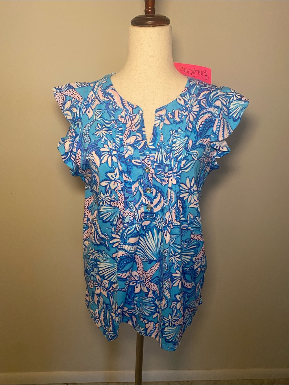 NWT Lilly Pulitzer Ruffled Sleeve Top